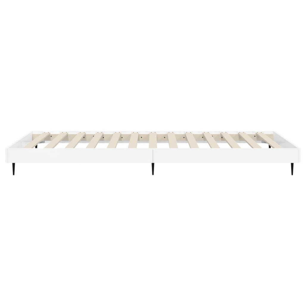 Bed Frame without Mattress High Gloss White 90x200 cm