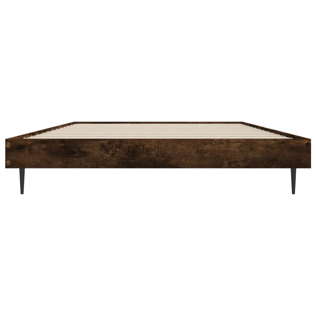 Bed Frame without Mattress Smoked Oak 90x200 cm Engineered Wood