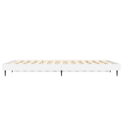 Bed Frame without Mattress High Gloss White 135x190 cm Double