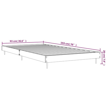 Bed Frame without Mattress White 90x190 cm Single Engineered Wood