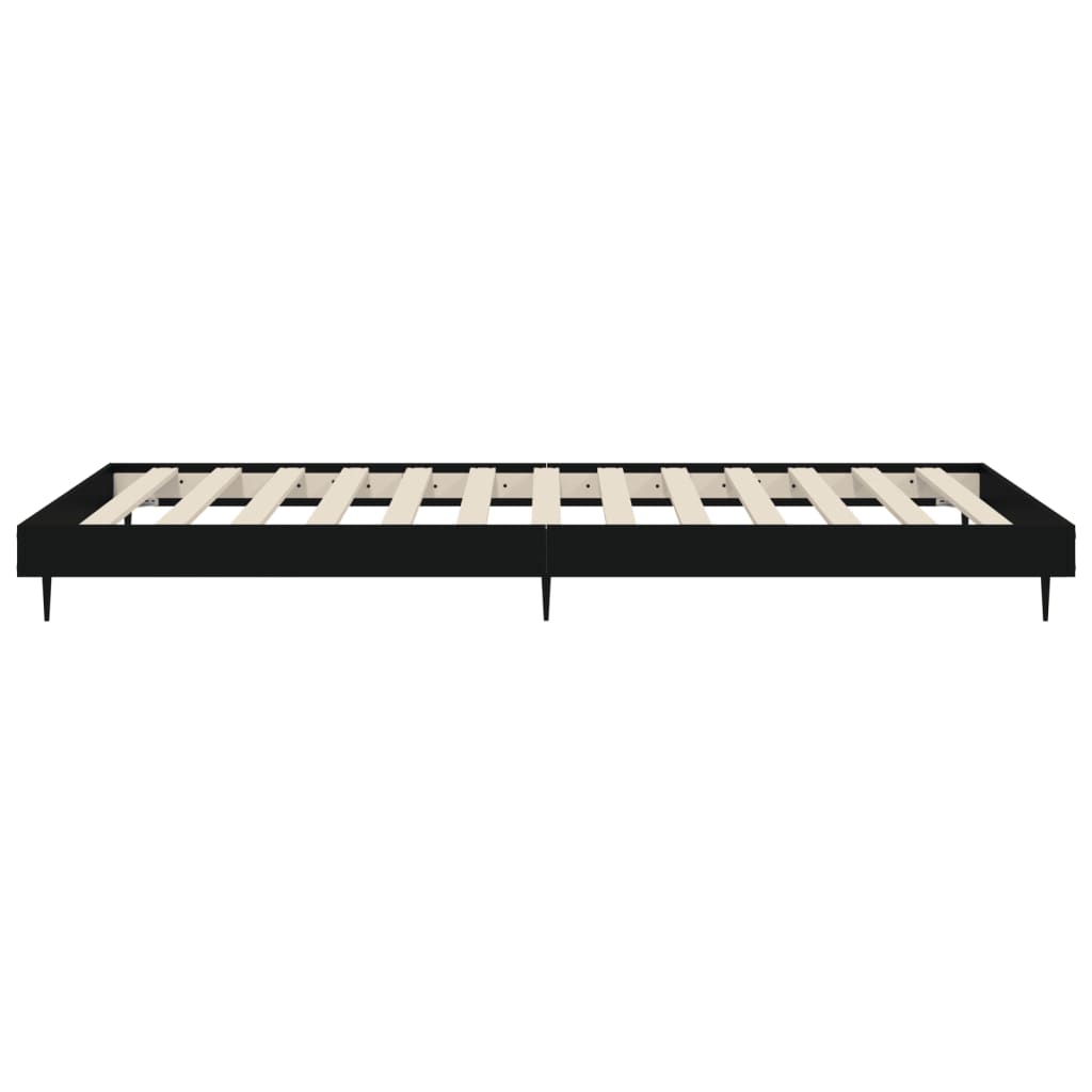 Bed Frame without Mattress Black 90x190 cm Single Engineered Wood