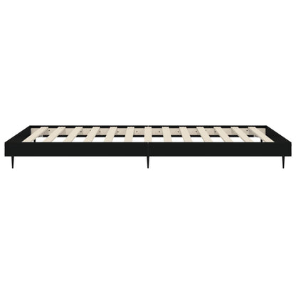 Bed Frame without Mattress Black 90x190 cm Single Engineered Wood