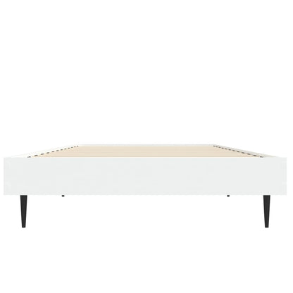 Bed Frame without Mattress White 75x190 cm Small Single Engineered Wood
