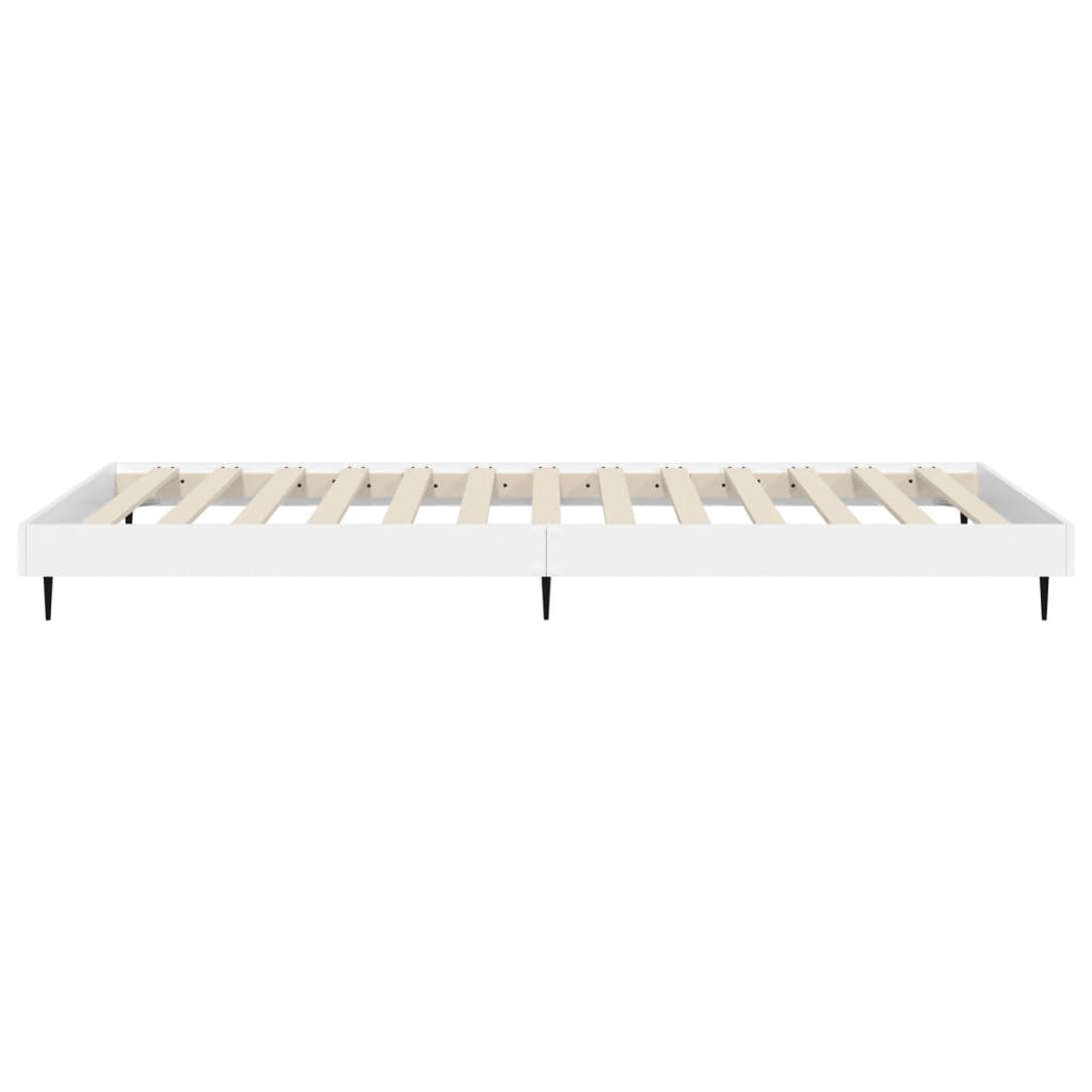 Bed Frame without Mattress White 75x190 cm Small Single Engineered Wood