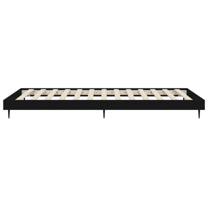Bed Frame without Mattress Black 75x190 cm Small Single Engineered Wood