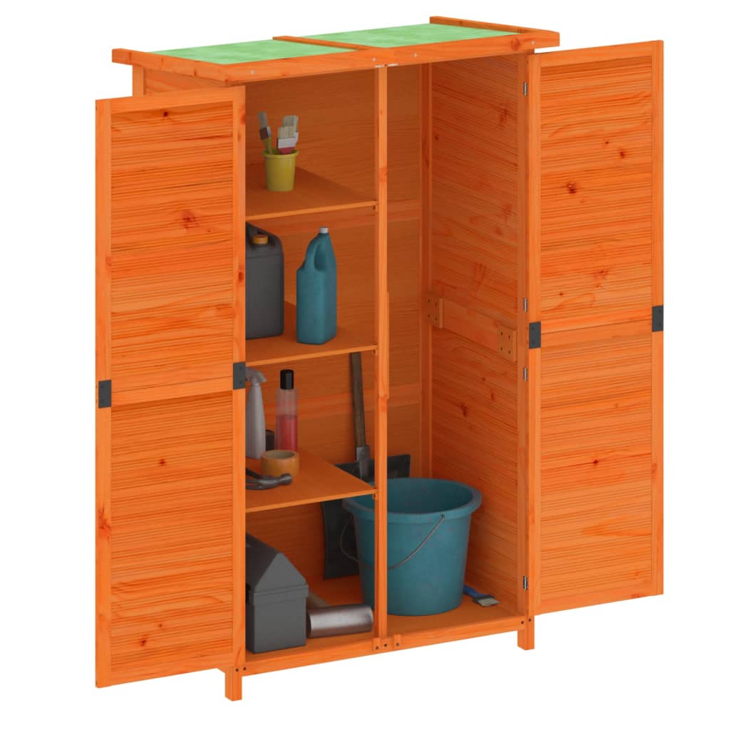 Garden Tool Shed Brown 83x57x140 cm Solid Wood Pine