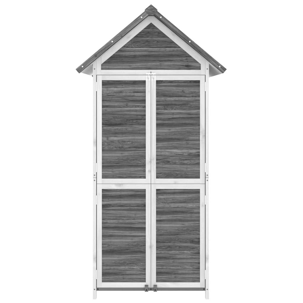 Garden Tool Shed Grey 89x52.5x175 cm Solid Wood Pine