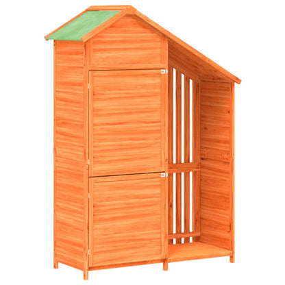 Garden Tool Shed Brown 120x53.5x170 cm Solid Wood Pine