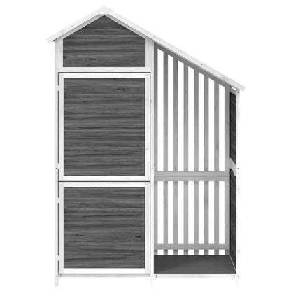 Garden Tool Shed Grey 120x53.5x170 cm Solid Wood Pine