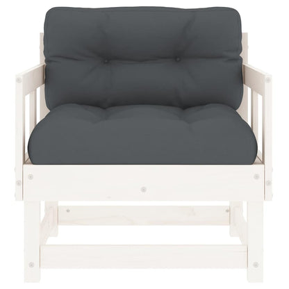 Garden Chairs with Cushions 2 pcs White Solid Wood Pine