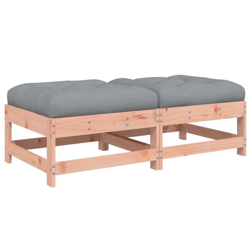 Garden Footstools with Cushions 2pcs Solid Wood Douglas