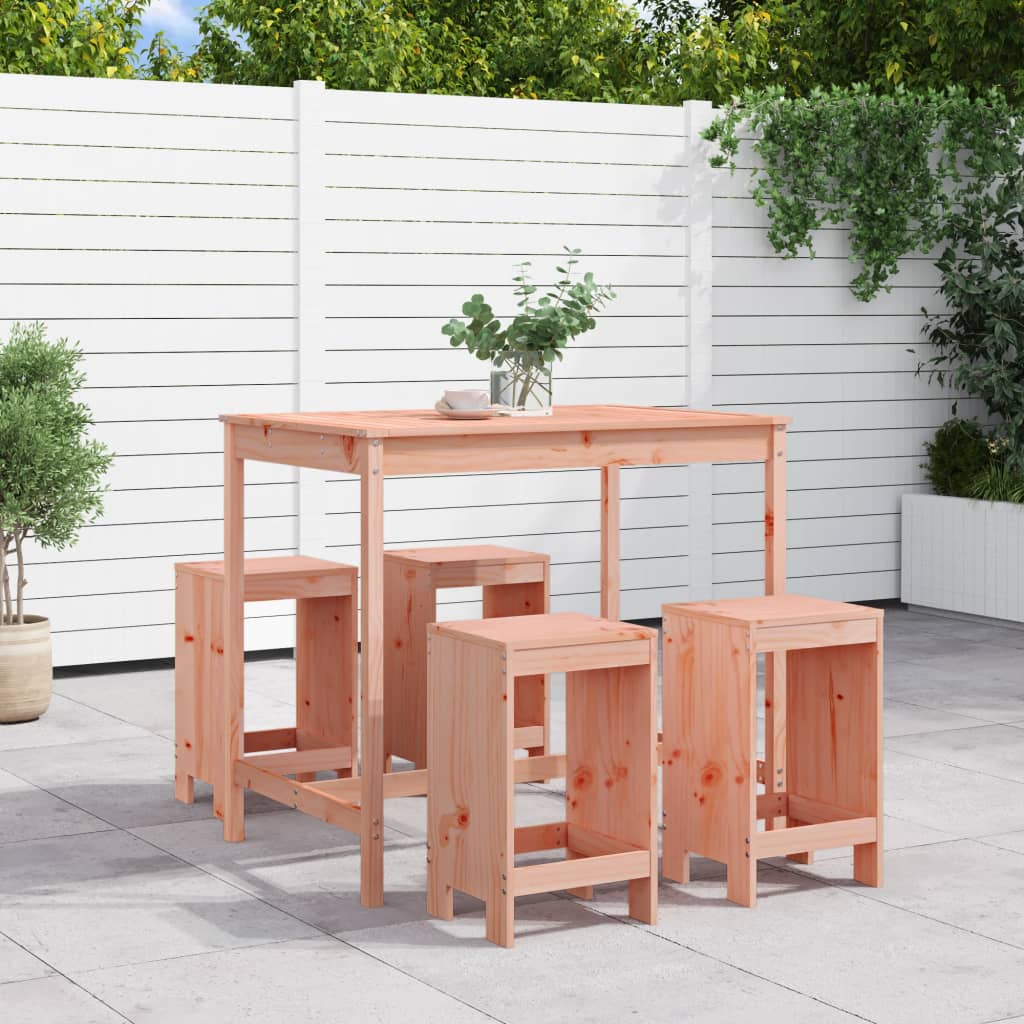 5 Piece Garden Bar Set Solid Wood Douglas