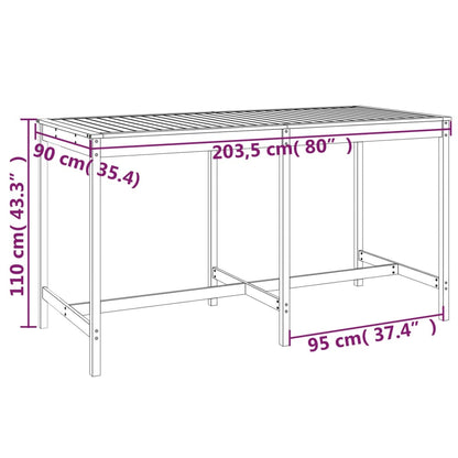 9 Piece Garden Bar Set Grey Solid Wood Pine