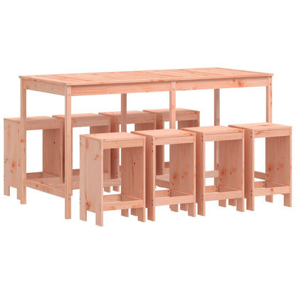 9 Piece Garden Bar Set Solid Wood Douglas