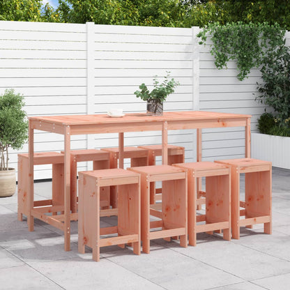 9 Piece Garden Bar Set Solid Wood Douglas