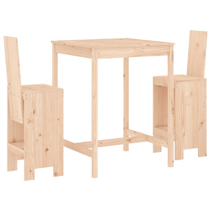 3 Piece Garden Bar Set Solid Wood Pine