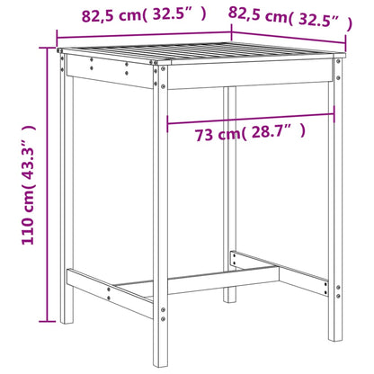 5 Piece Garden Bar Set Grey Solid Wood Pine