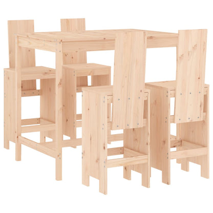 5 Piece Garden Bar Set Solid Wood Pine