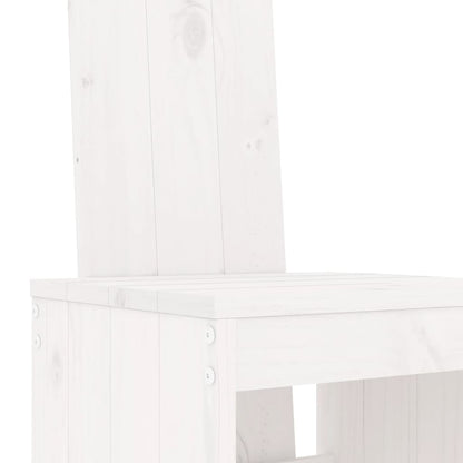 7 Piece Garden Bar Set White Solid Wood Pine