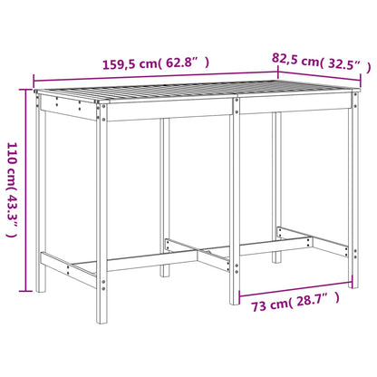 7 Piece Garden Bar Set Solid Wood Douglas