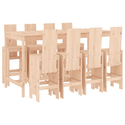 9 Piece Garden Bar Set Solid Wood Pine