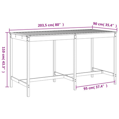 9 Piece Garden Bar Set White Solid Wood Pine