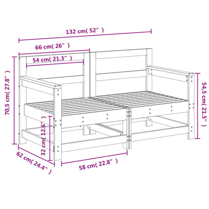 Garden Corner Sofas 2 pcs Solid Wood Pine