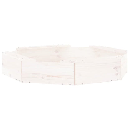 Sandbox with Seats White Octagon Solid Wood Pine