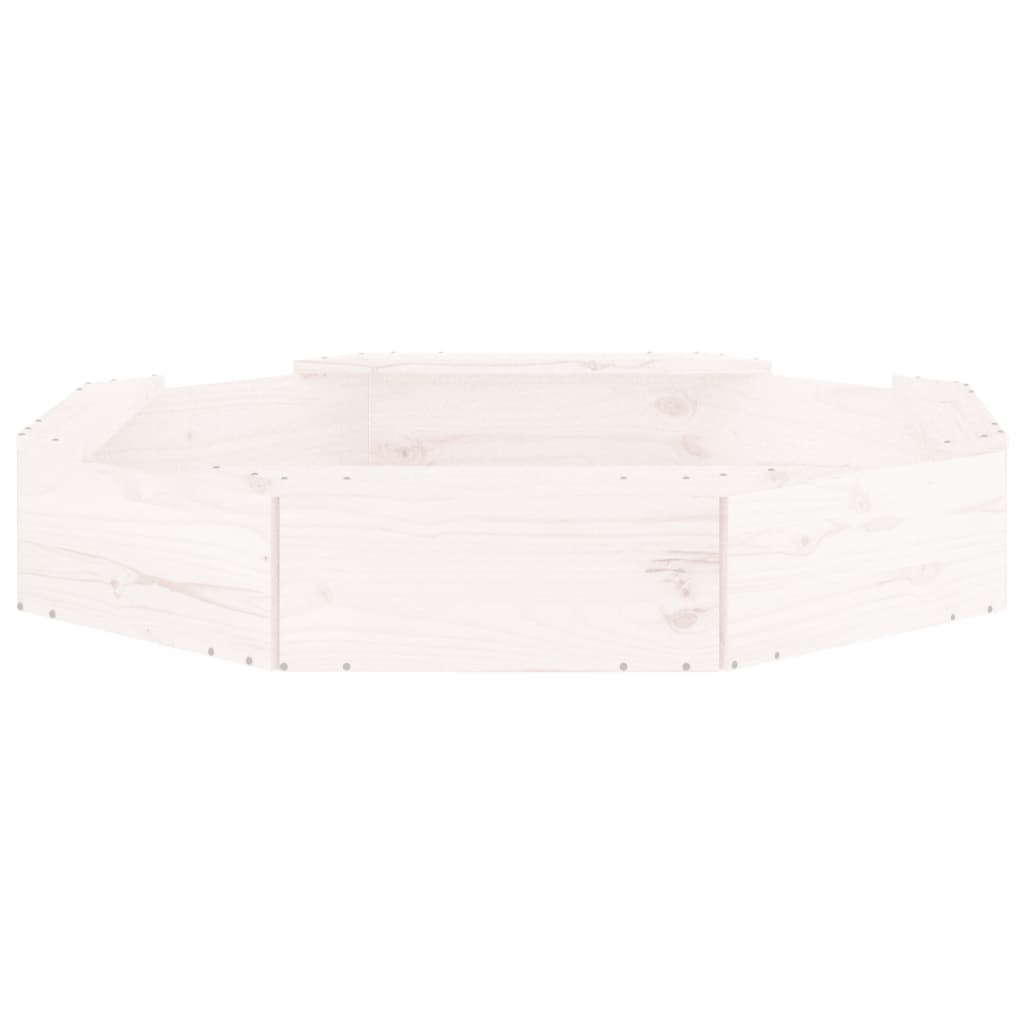 Sandbox with Seats White Octagon Solid Wood Pine