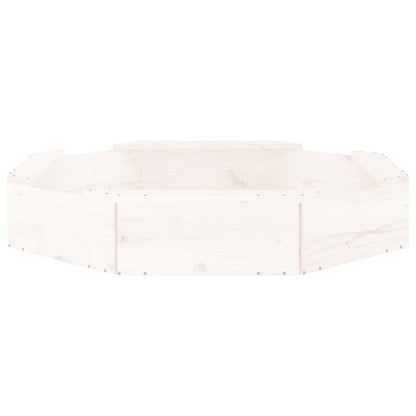 Sandbox with Seats White Octagon Solid Wood Pine