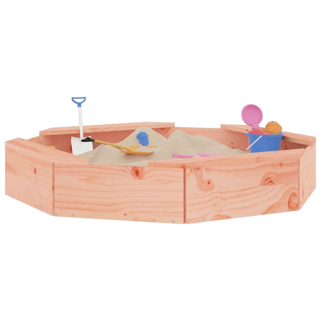 Sandbox with Seats Octagon Solid Wood Douglas