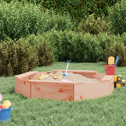 Sandbox with Seats Octagon Solid Wood Douglas