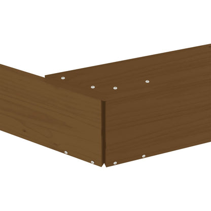 Sandbox with Seats Honey Brown Octagon Solid Wood Pine