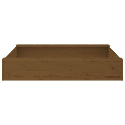 Sandbox with Seats Honey Brown Square Solid Wood Pine