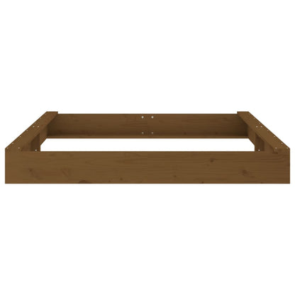 Sandbox with Seats Honey Brown Square Solid Wood Pine