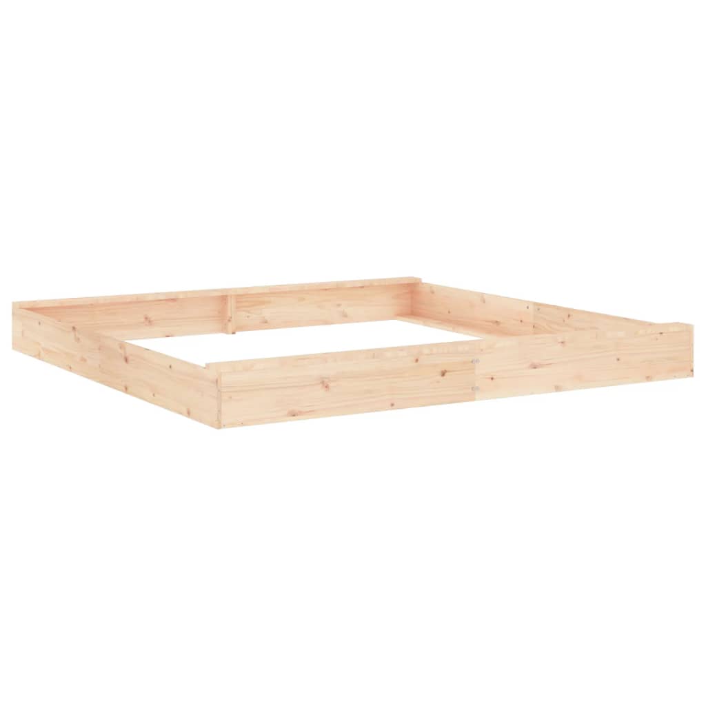 Sandbox with Seats Square Solid Wood Pine