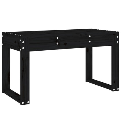 Garden Bench Black 80x38x45 cm Solid Wood Pine