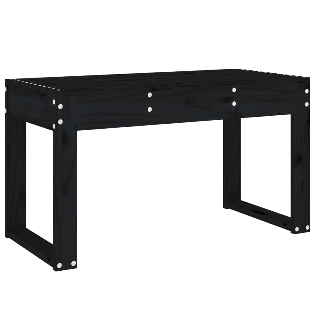 Garden Bench Black 80x38x45 cm Solid Wood Pine