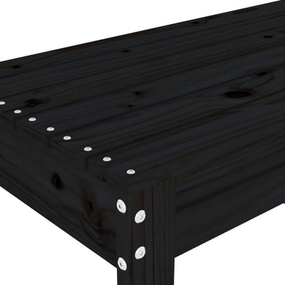 Garden Bench Black 80x38x45 cm Solid Wood Pine