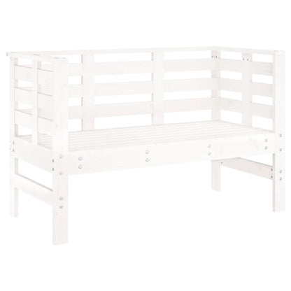 Garden Bench White 111.5x53x71 cm Solid Wood Pine