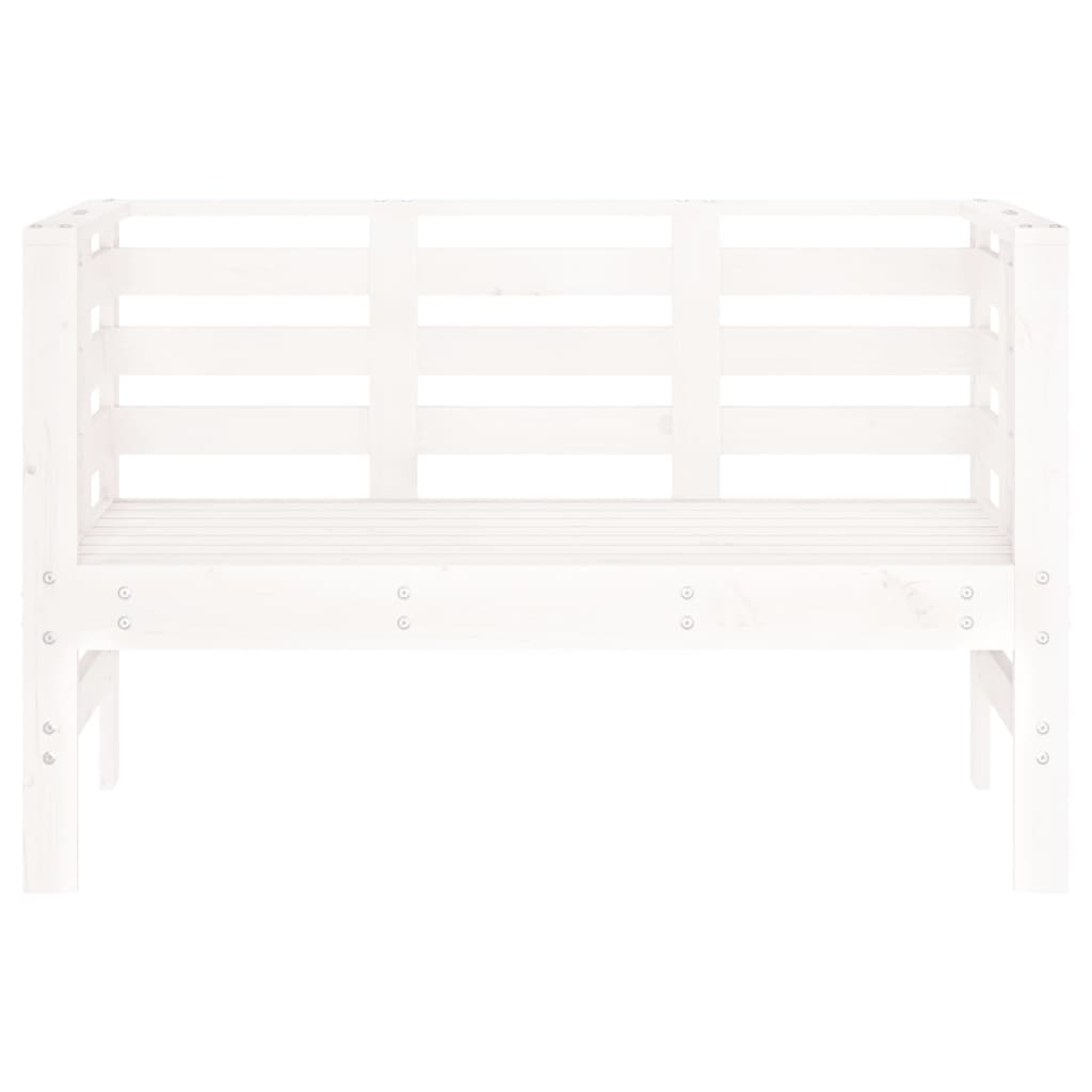 Garden Bench White 111.5x53x71 cm Solid Wood Pine