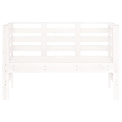 Garden Bench White 111.5x53x71 cm Solid Wood Pine