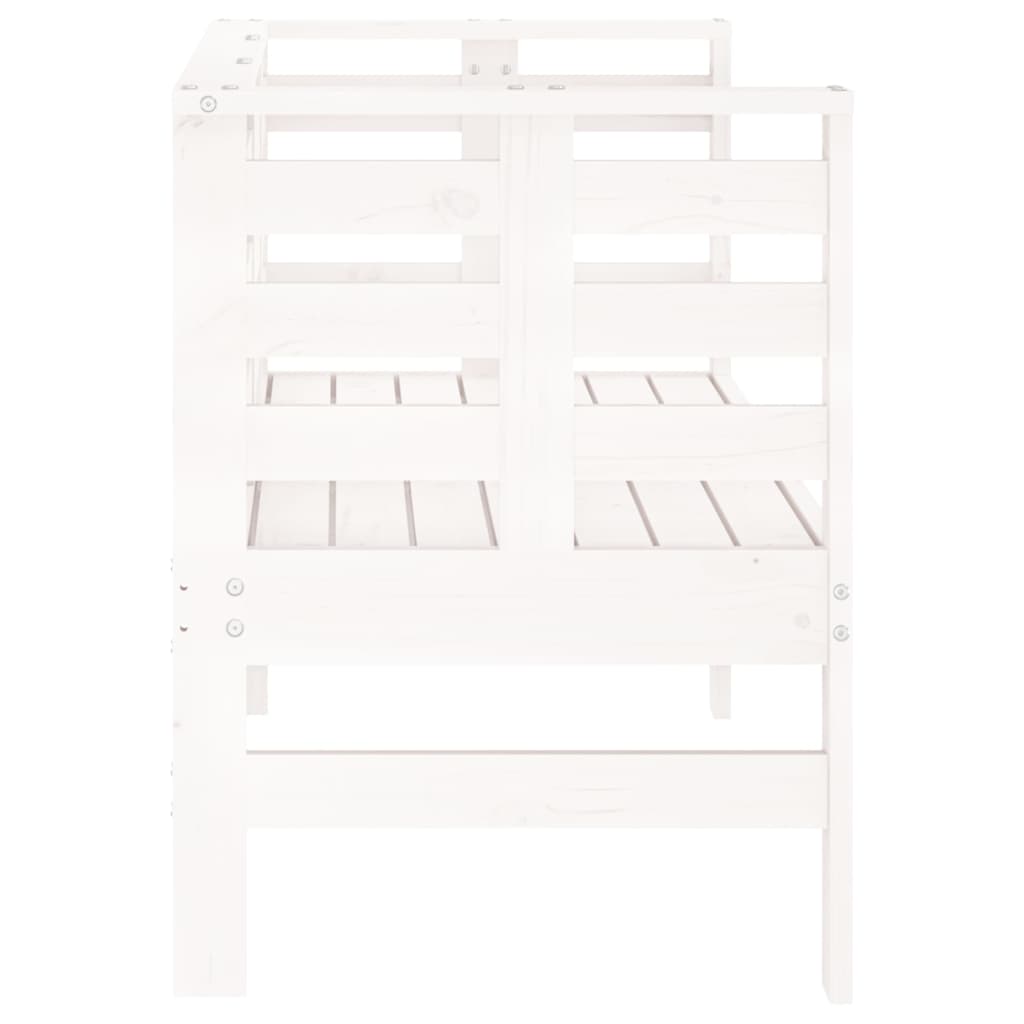 Garden Bench White 111.5x53x71 cm Solid Wood Pine