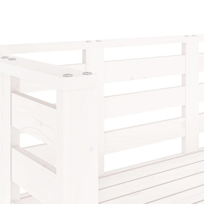 Garden Bench White 111.5x53x71 cm Solid Wood Pine