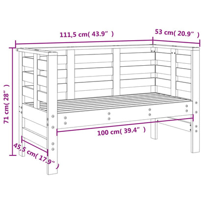 Garden Bench Grey 111.5x53x71 cm Solid Wood Pine