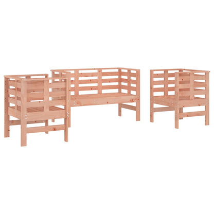 3 Piece Garden Lounge Set Solid Wood Douglas