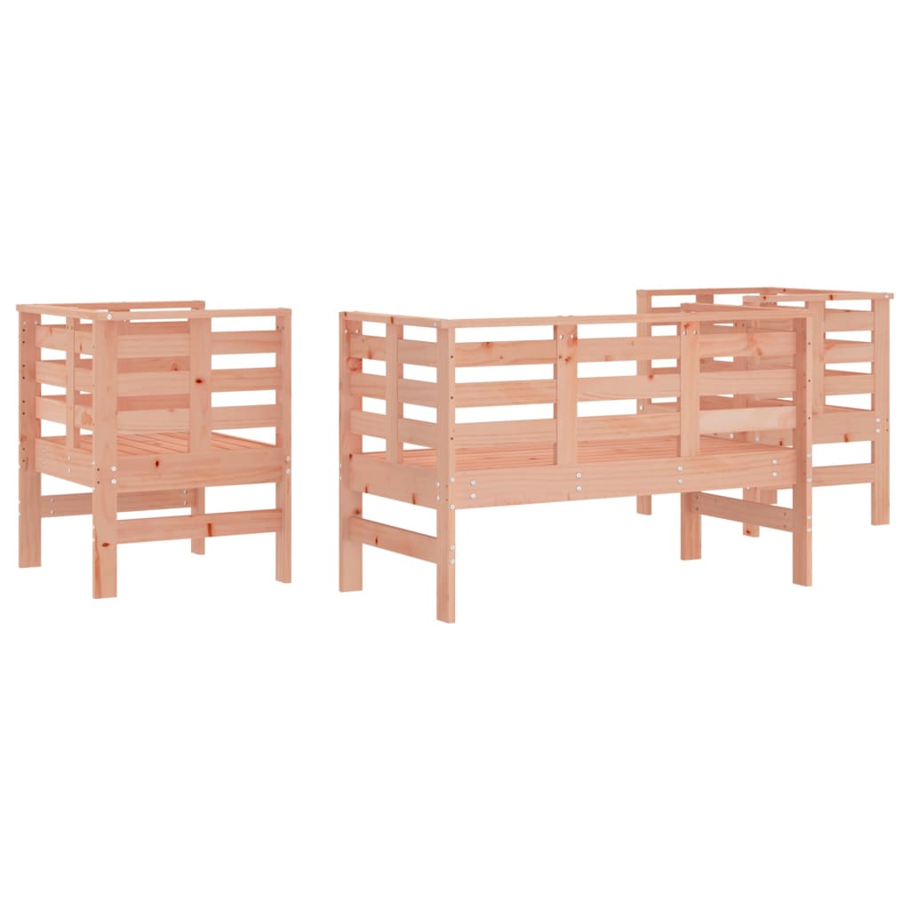 3 Piece Garden Lounge Set Solid Wood Douglas