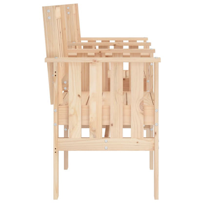Garden Bench with Table 2-Seater Solid Wood Pine
