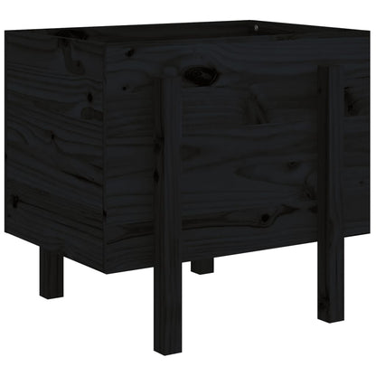 Garden Planter Black 62x50x57 cm Solid Wood Pine