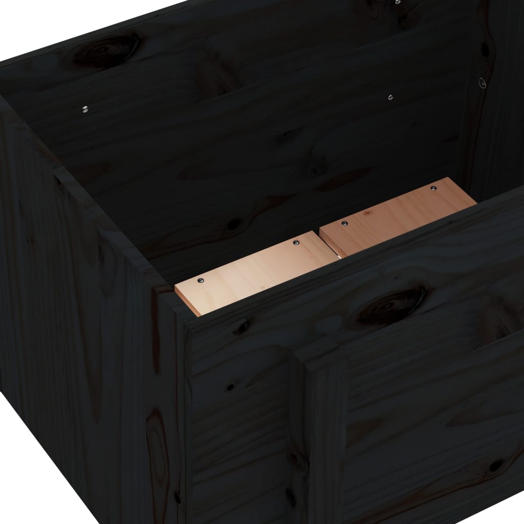 Garden Planter Black 62x50x57 cm Solid Wood Pine